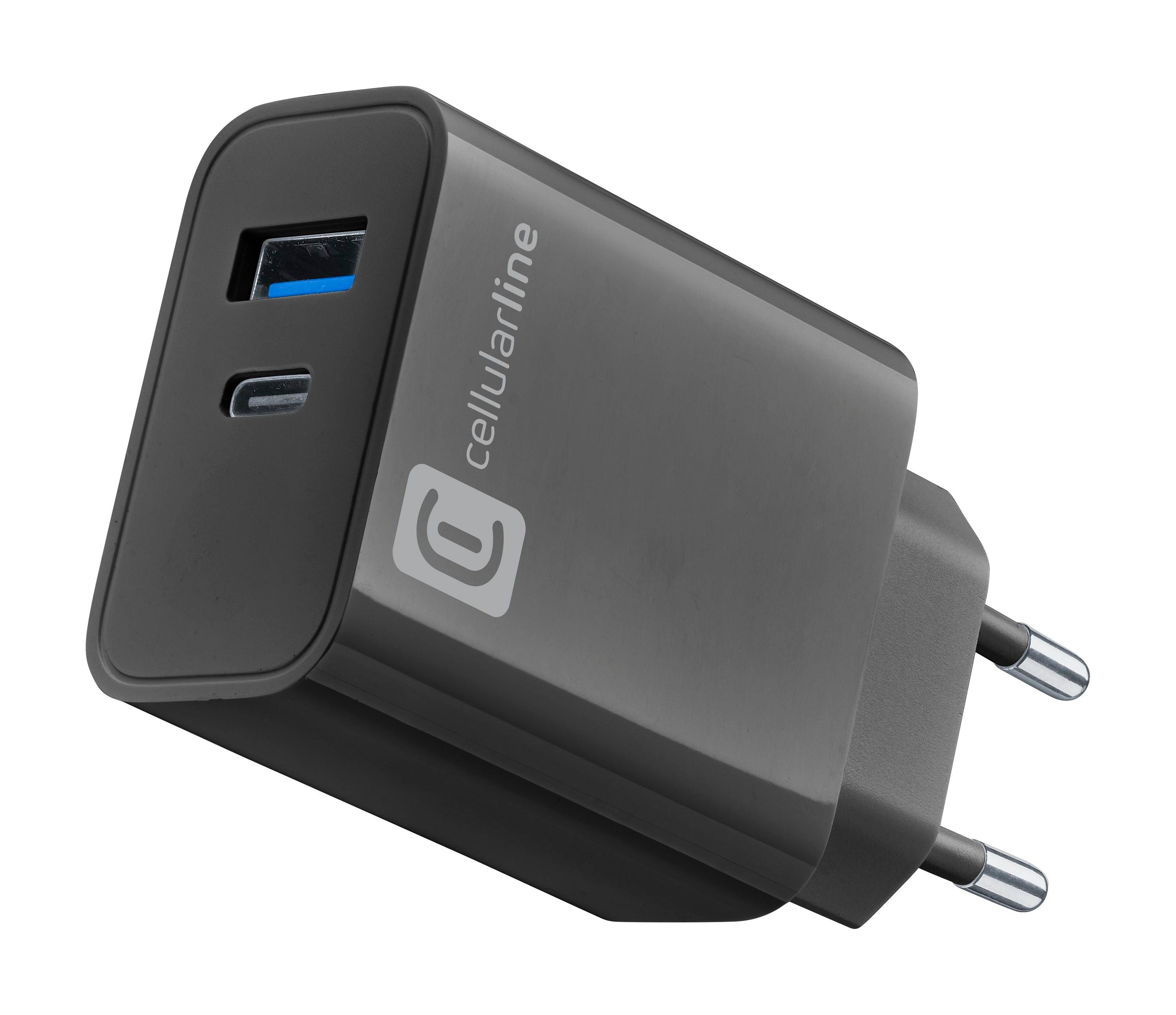 Chargeur Usb-C 20W Pd+Usb 12W noir