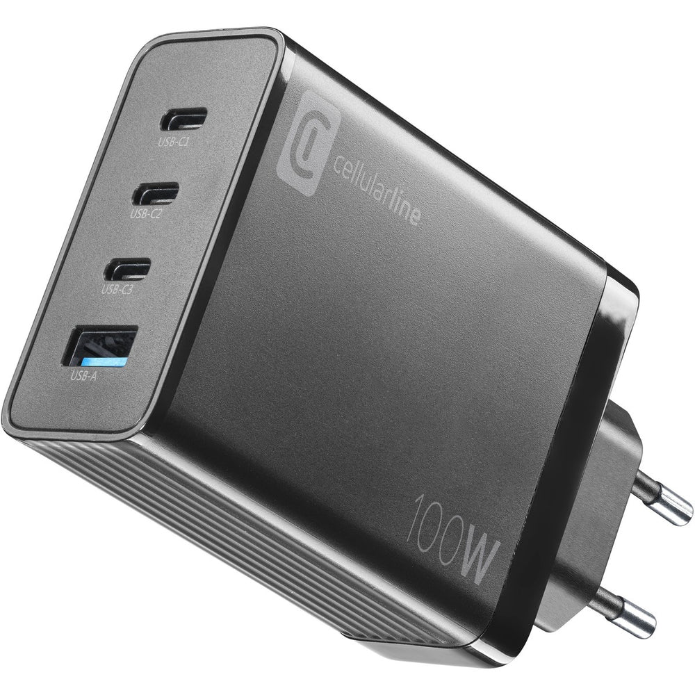 charger with 4 ports, 100W - Smartphone, Tablet and USB-C Laptops