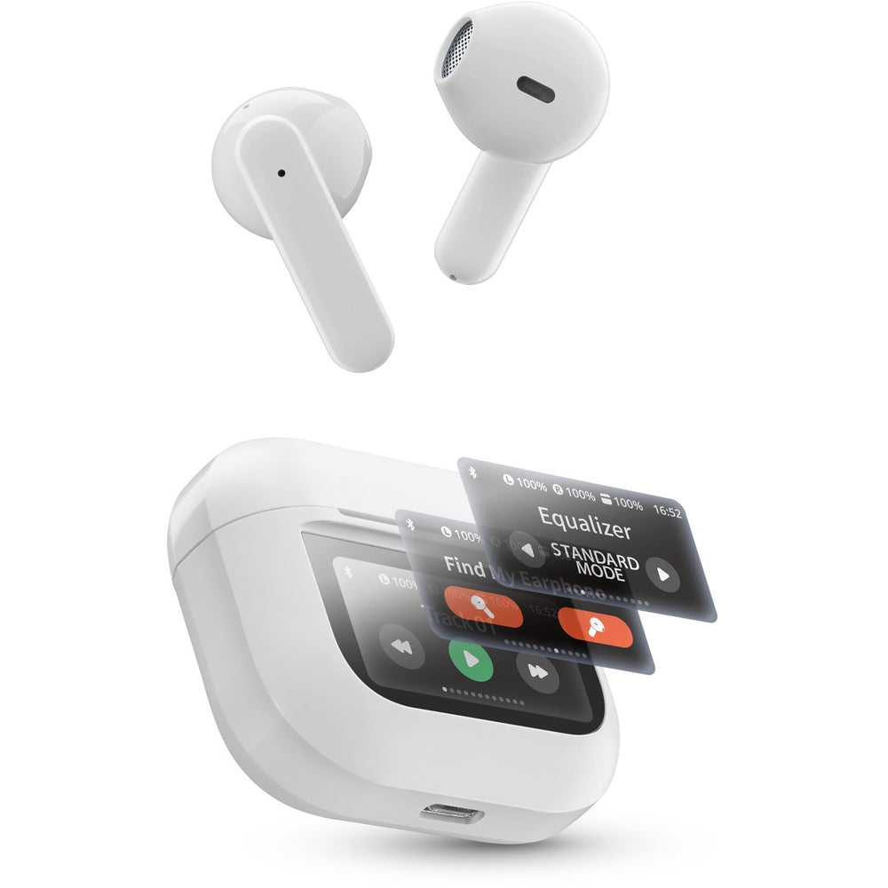 TWS earphones with multi-function touch display