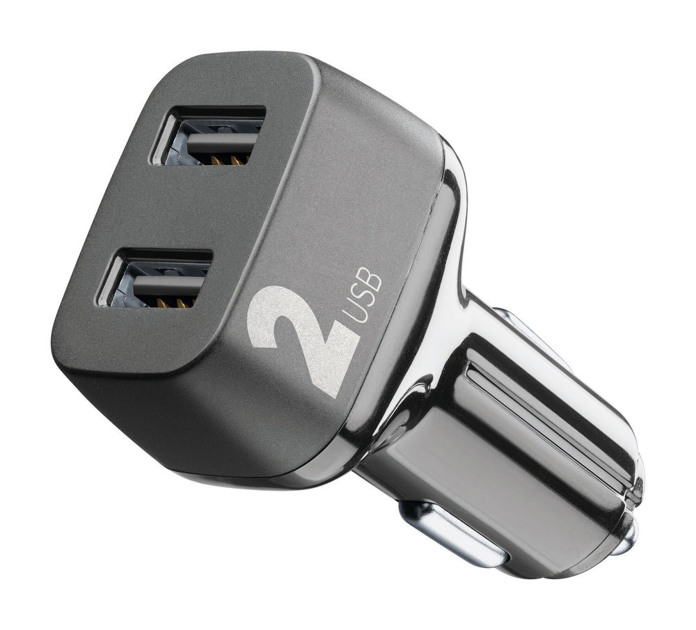 fast in-car charger with 2 ports, 24W