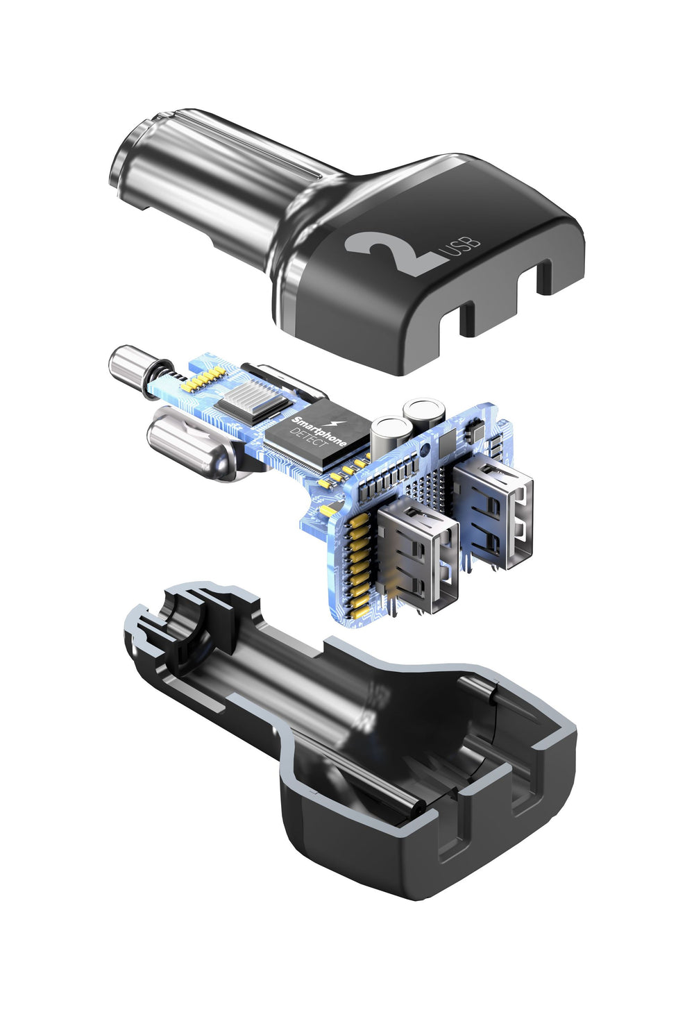 Schnelles Autoladegerät mit zwei Ports, 24W