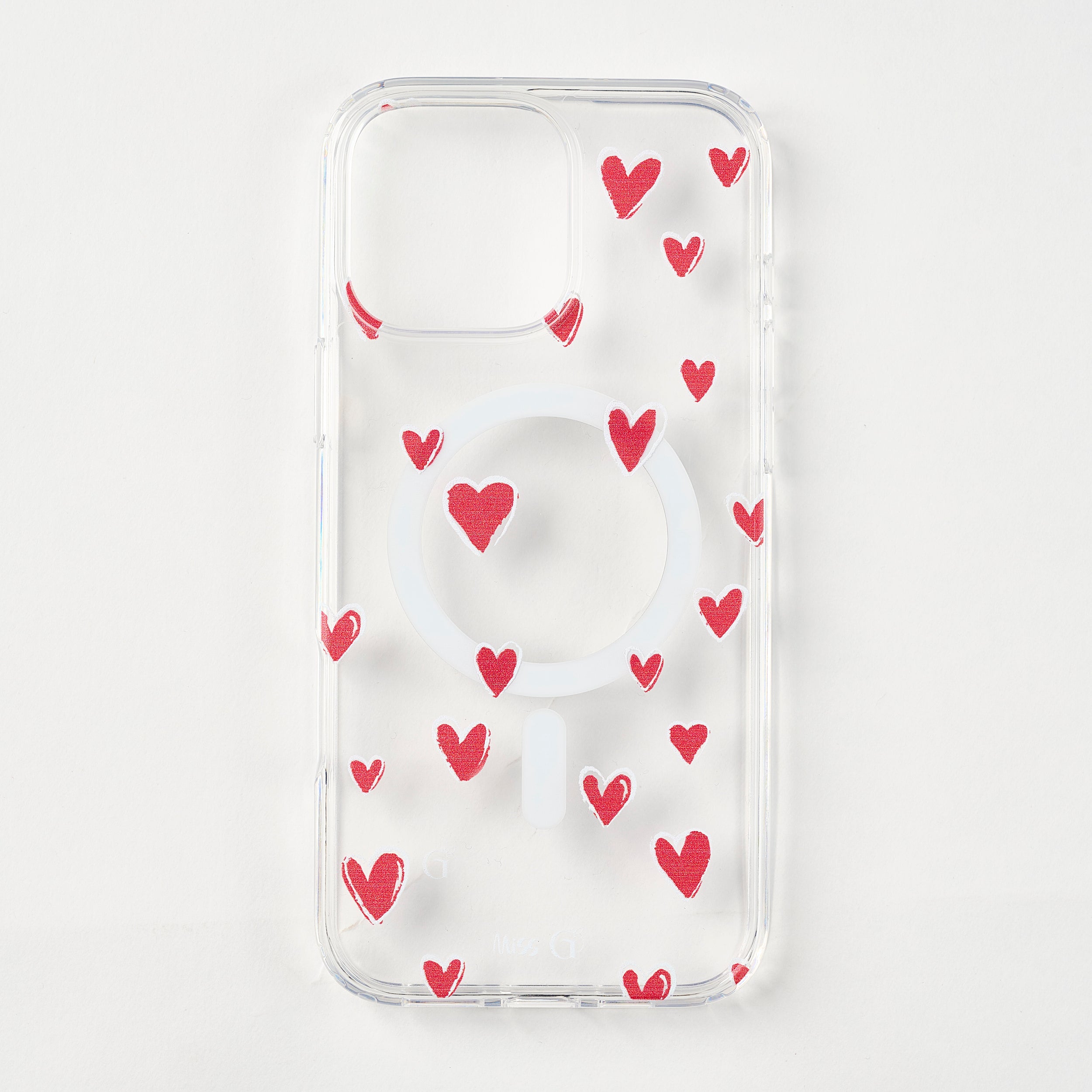 Magsafe case with  red hearts and whites pattern