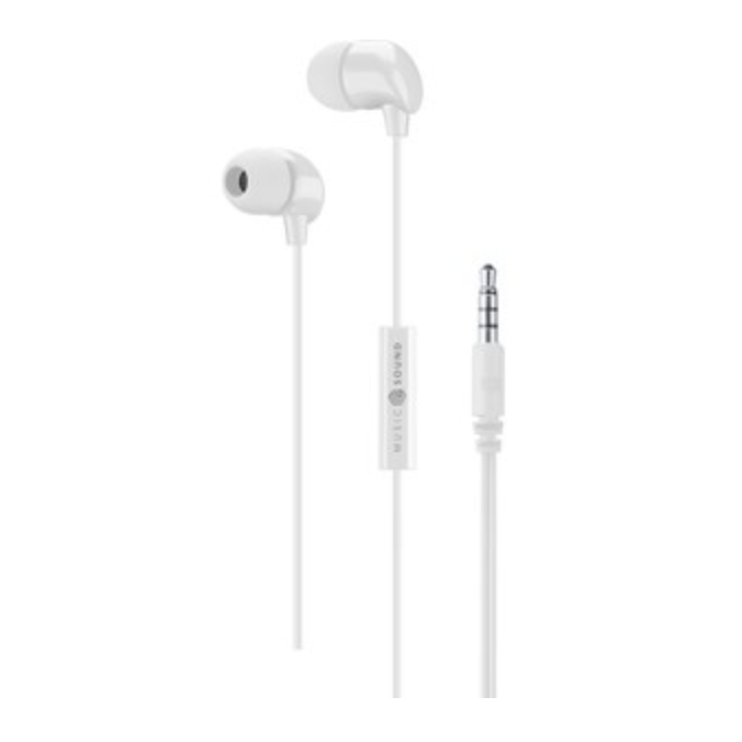 Headphones - In-ear + mic, white