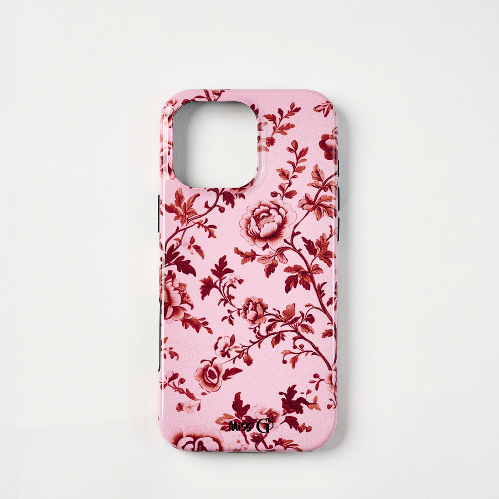 Coque de protection motif fleurs rouges