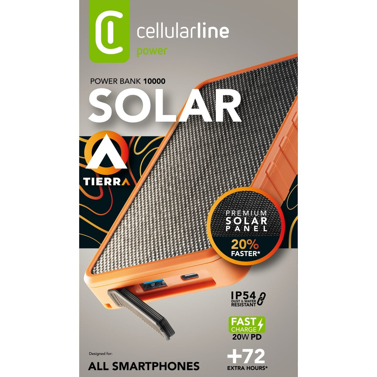 Chargeur Portable 10000mAh avec panneau solaire