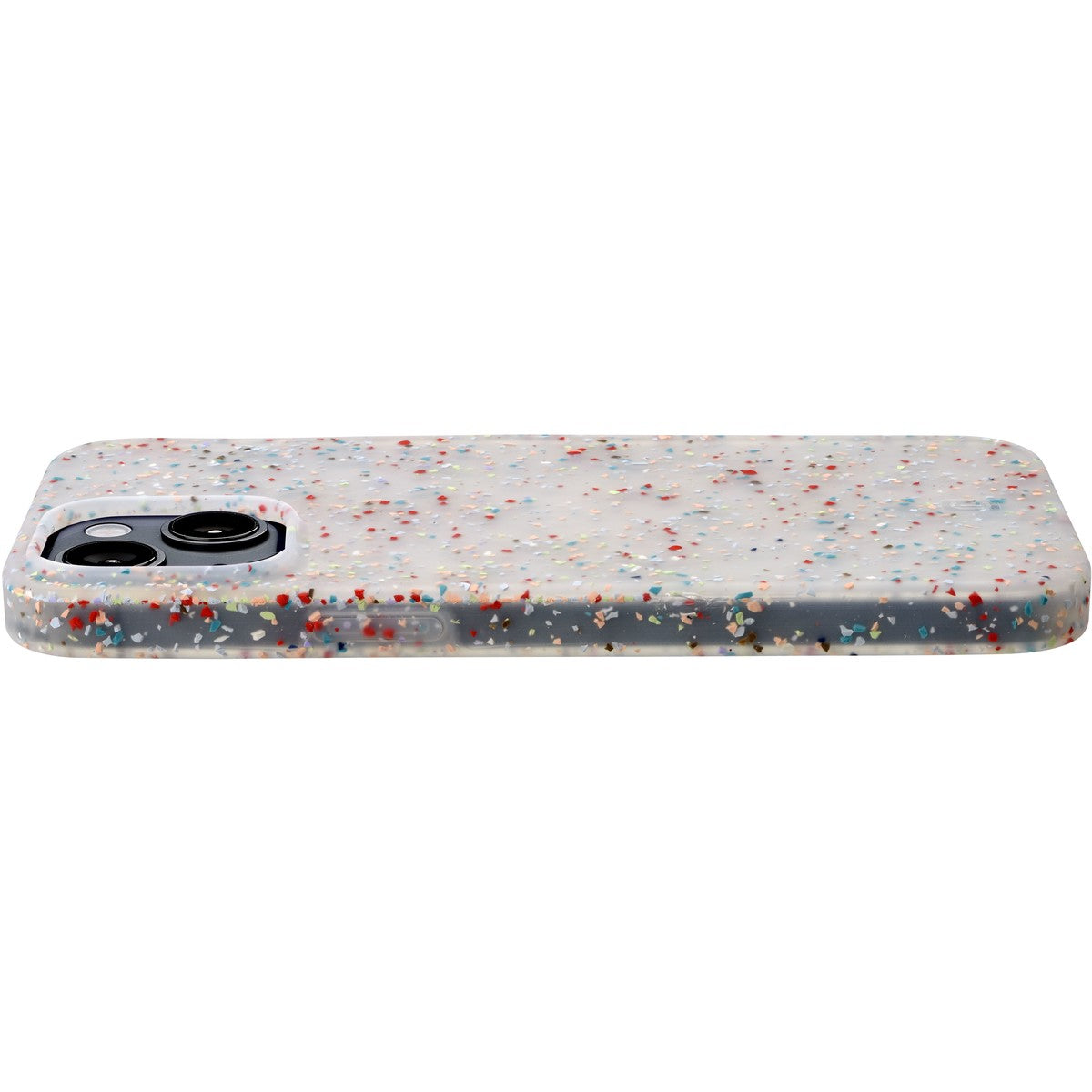 Semi-transparent soft-touch silicone case with speckled effect