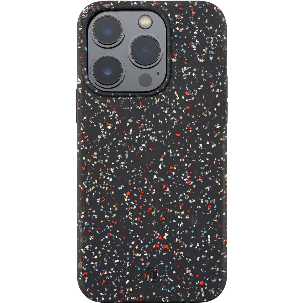 Semi-transparent soft-touch silicone case with speckled effect