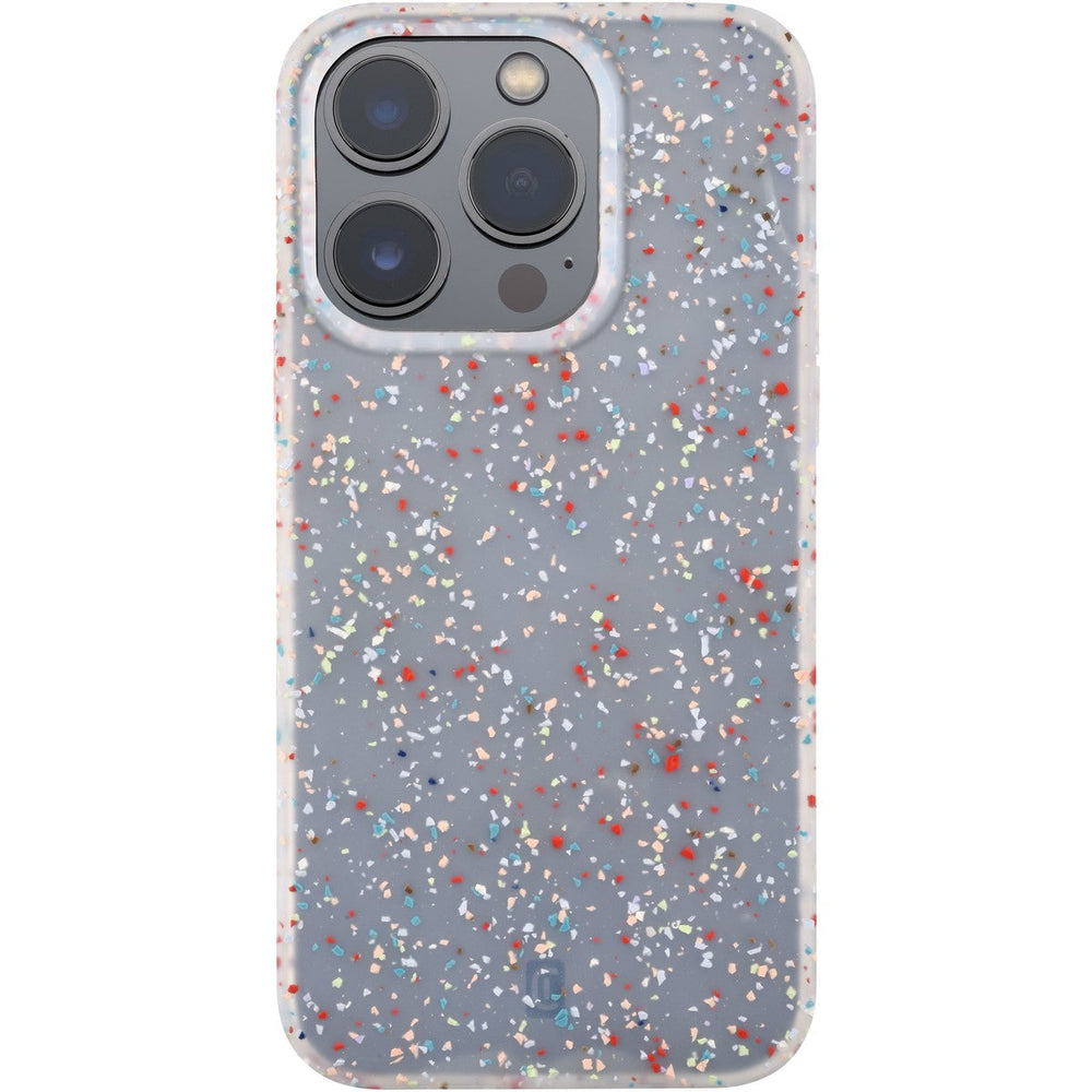 Semi-transparent soft-touch silicone case with speckled effect