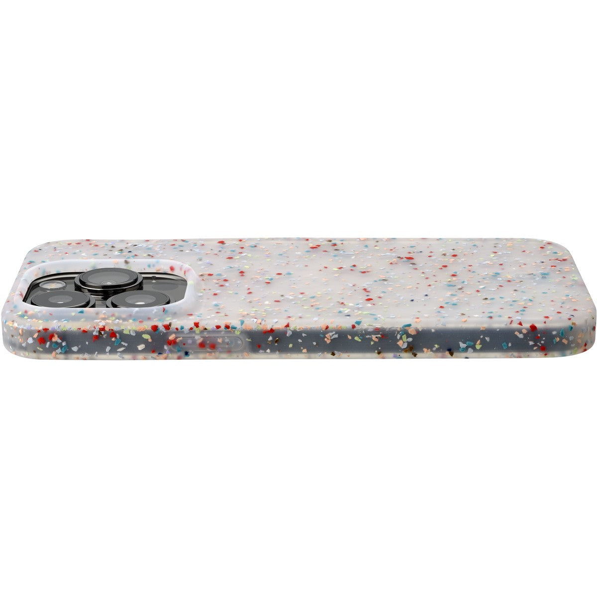 Semi-transparent soft-touch silicone case with speckled effect