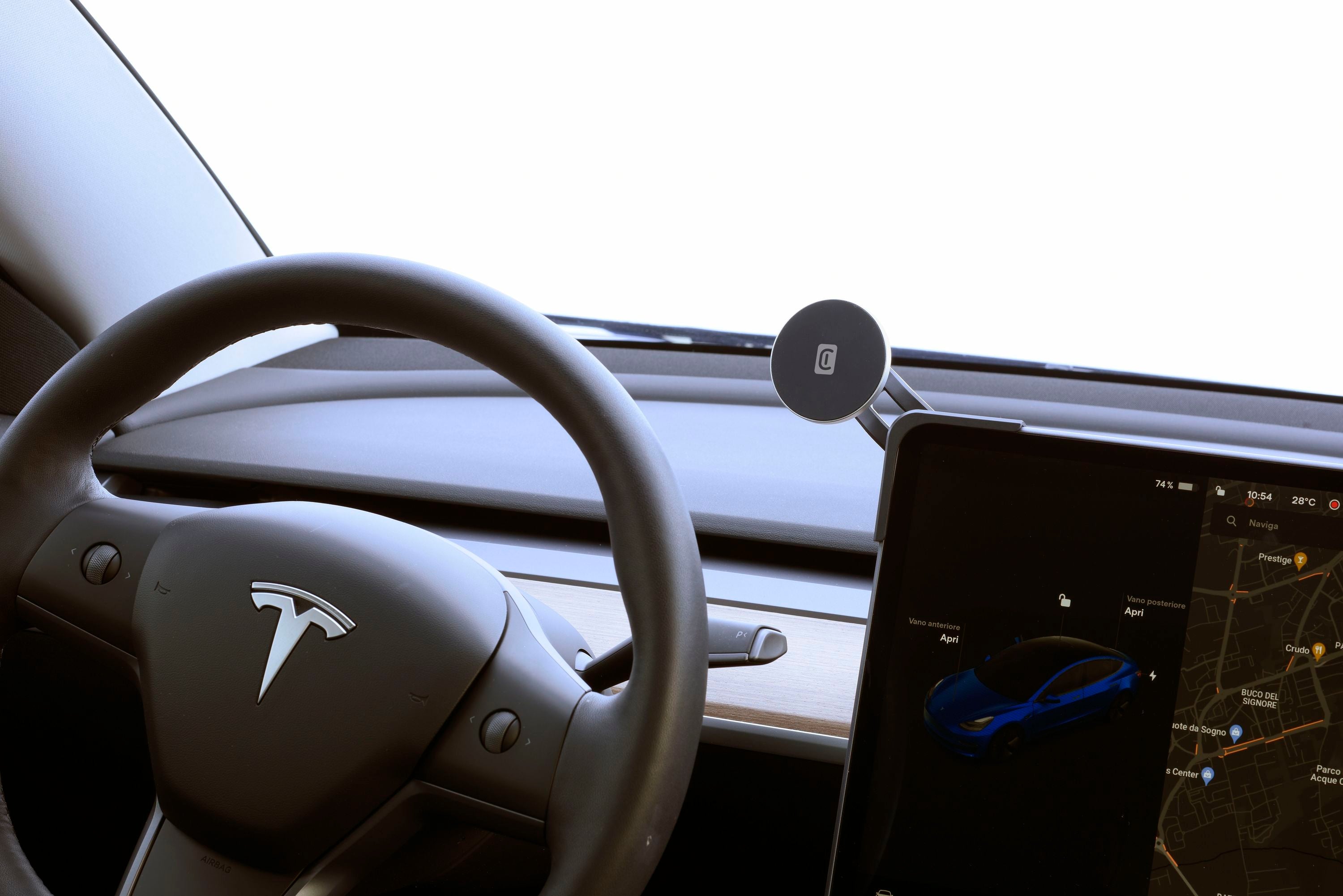 Cellularline Mag Screen Car Holder for Tesla Car- iPhone 12 and later